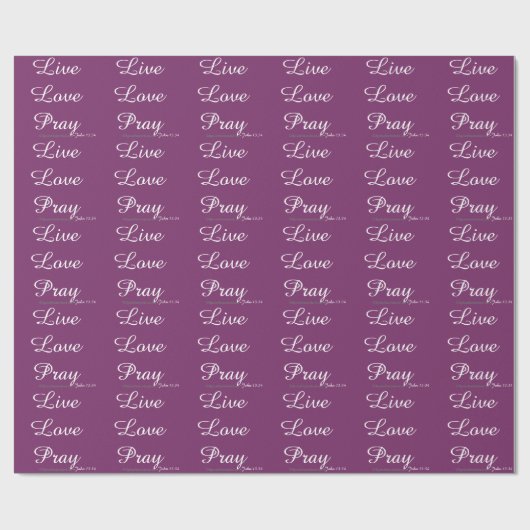 Live Love Pray Christelijk Cadeaupapier (Vlak)