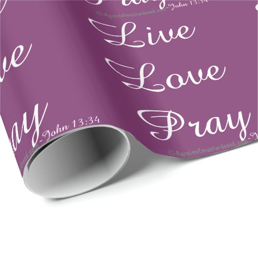 Live Love Pray Christelijk Cadeaupapier (Rol Hoek)