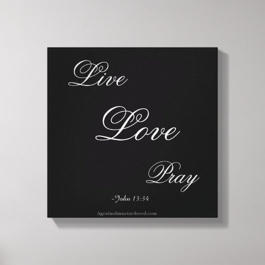 Live Love Pray Christelijk Canvas Afdruk (Voorkant)