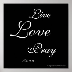 Live Love Pray Christelijk Poster