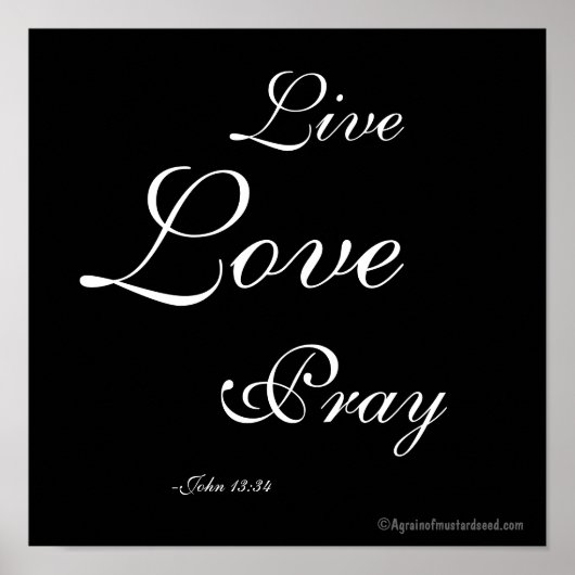 Live Love Pray Christelijk Poster (Voorkant)
