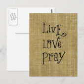 Live Love Pray Christelijke offerte bevestiging Briefkaart (Voorkant / Achterkant)