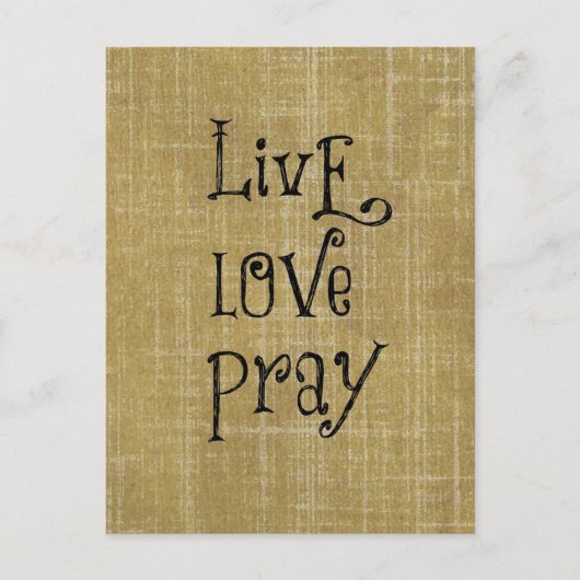 Live Love Pray Christelijke offerte bevestiging Briefkaart (Voorkant)