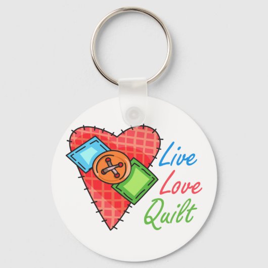 Live Love Quilt Sleutelhanger (Voorkant)