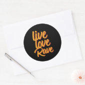 Live Love Rave Dance Party Electronic Music Ronde Sticker (Envelop)