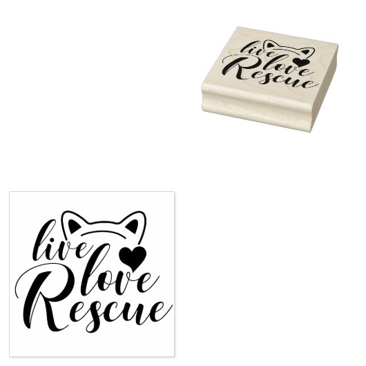 Live Love Rescue Rubberstempel (Gestempeld)