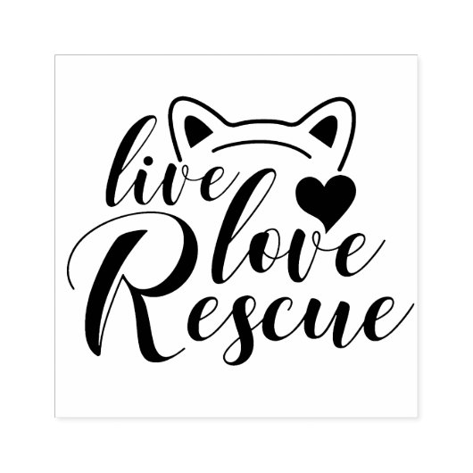 Live Love Rescue Rubberstempel (Afrduk)