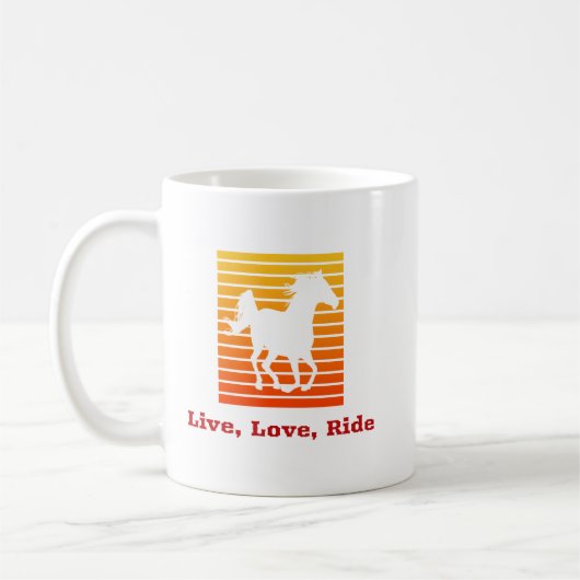 Live Love Ride Horse Coffee Mok (Links)