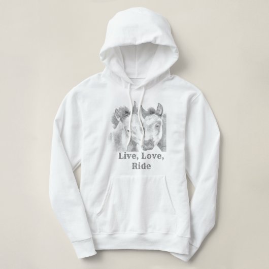 Live, Love, Ride Horse Hoodie (Design voorkant)