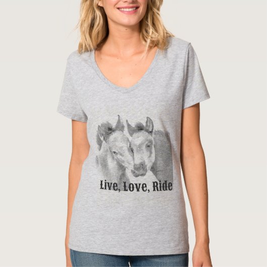 Live, Love, Ride Horse T-Shirt (Voorkant)
