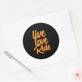 Live Love Ride  Retro Horseback Riding Ronde Sticker (Envelop)