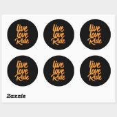 Live Love Ride  Retro Horseback Riding Ronde Sticker (Vel)