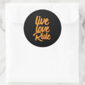 Live Love Ride  Retro Horseback Riding Ronde Sticker (Tas)
