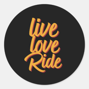 Live Love Ride  Retro Horseback Riding Ronde Sticker