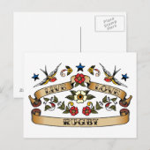 Live Love Rugby Briefkaart (Voorkant / Achterkant)