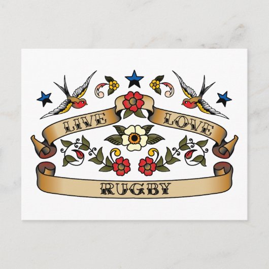 Live Love Rugby Briefkaart (Voorkant)