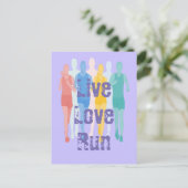 Live Love Run Fun Quote voor hardlopers Briefkaart (Staand voorkant)