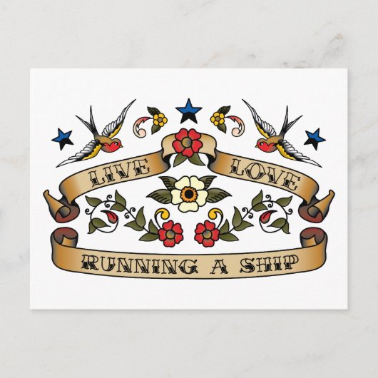 Live Love Runing a Ship Briefkaart (Voorkant)