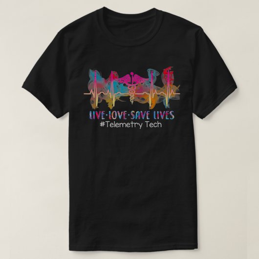 Live Love Save Lives Telemetry Tech Nursing daoko T-shirt (Design voorkant)