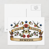 Live Love Sewing Briefkaart (Voorkant / Achterkant)