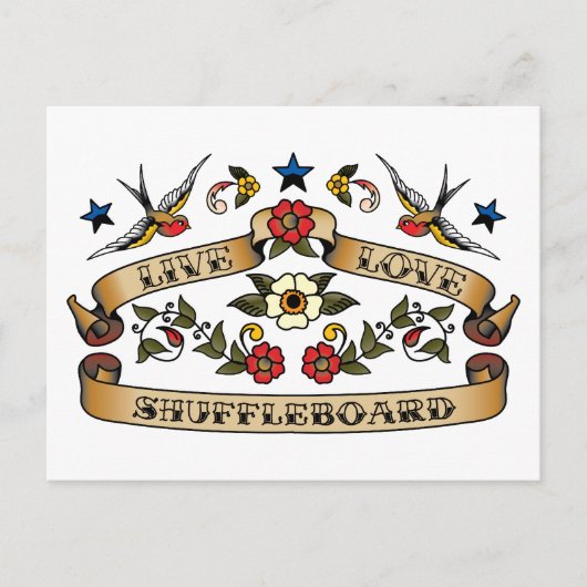 Live Love Shuffleboard Briefkaart (Voorkant)
