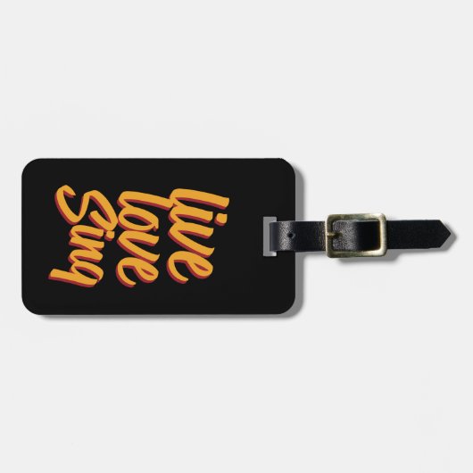 Live Love Sing Singer Songwriter Karaoke Lover Bagagelabel (Voorkant horizontaal)