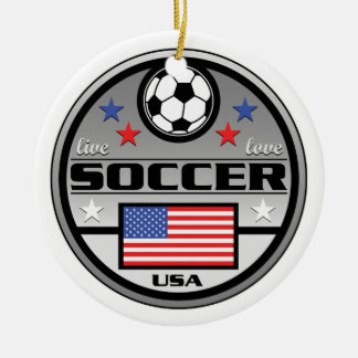 Live Love Soccer America Keramisch Ornament