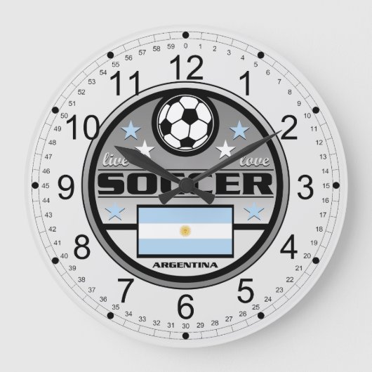 Live Love Soccer Argentina Grote Klok (Voorkant)