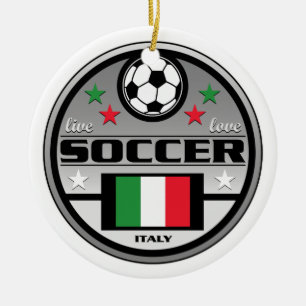 Live Love Soccer Italy Keramisch Ornament