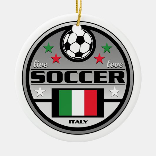 Live Love Soccer Italy Keramisch Ornament (Voorkant)