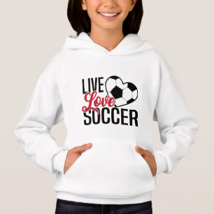 Live love soccer sport word art Hoodie