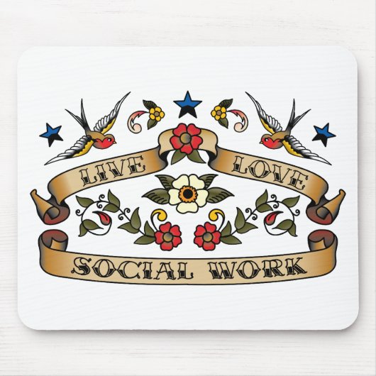 Live Love Social Work Muismat (Voorkant)