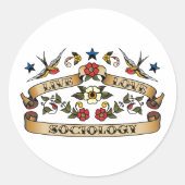 Live Love Sociology Ronde Sticker (Voorkant)