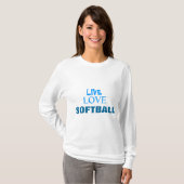 Live Love Softball HOODIE T-shirt (Voorkant volledig)