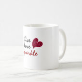 Live Love Sparkle Koffiemok (Voorkant rechts)
