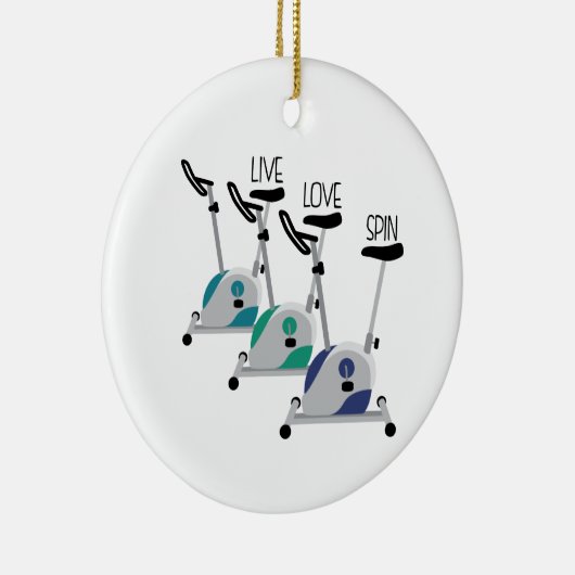 Live Love Spin Keramisch Ornament (Rechts)