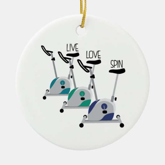Live Love Spin Keramisch Ornament (Voorkant)