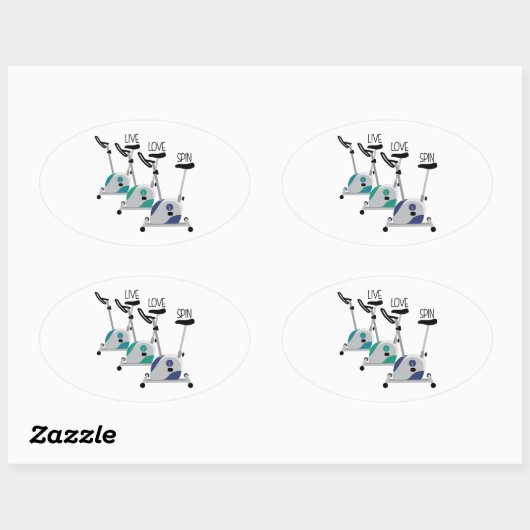 Live Love Spin Ovale Sticker (Vel)