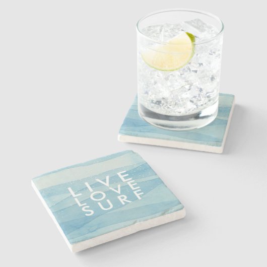 Live Love Surf Beach House Surfers Stenen Onderzetter (Zijkant)
