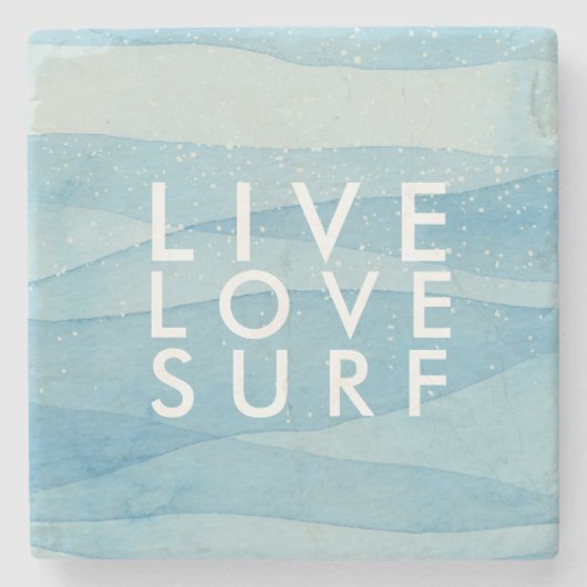 Live Love Surf Beach House Surfers Stenen Onderzetter (Voorkant)
