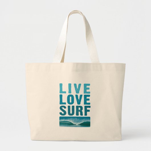 live_love_surf grote tote bag (Voorkant)