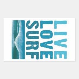 live_love_surf rechthoekige sticker