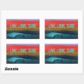 Live, Love, Surf stickers van Marene Originals Art (Vel)