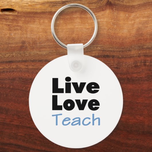 Live Love Teach (blauw) Sleutelhanger (Voorkant)