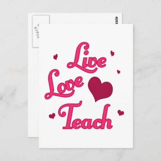 Live Love Teach Briefkaart (Voorkant / Achterkant)