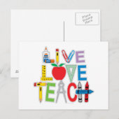 Live Love Teach Briefkaart (Voorkant / Achterkant)