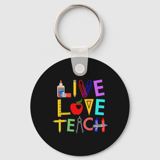 Live Love Teach Fun Teacher Perfect Ck To School  Sleutelhanger (Voorkant)