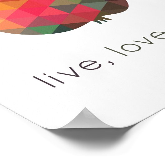 Live Love Teach Geometric Apple Classroom Poster (Hoek)