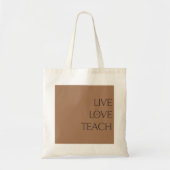 "LIVE LOVE TEACH" Kastanje Bruin en Crème Tas (Voorkant)