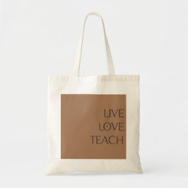 "LIVE LOVE TEACH" Kastanje Bruin en Crème Tas